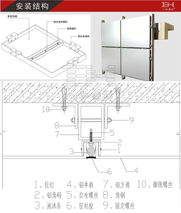 弧形鋁單板安裝結構